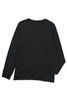 Black Plain Crew Neck Long Sleeve Top