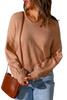 Apricot Twist Cutout Back Rib Cuffs Sweater