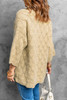 Khaki Textured Pocket Knit Open Front Cardigan