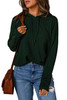 Green Drop Sleeve Knitted Pullover Sweater with Hood