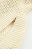 Apricot Waffle Knit Loose Slit Drawstring Hooded Sweater