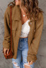 Brown Flap Pockets Button Front Jacket