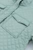 Green Quilted Pocketed Zip-up Cropped Jacket