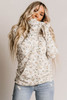 White Cowl Neck Floral Print Sweatshirt