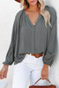 Gray Split Neck Dolman Top