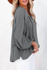 Gray Split Neck Dolman Top