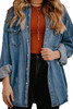 Chest Pockets Long Sleeve Denim Shirt Jacket