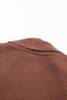 Brown Robe Style Rib Knit Pocketed Cardigan with Belt