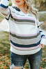 Plus Size Striped Hooded Knit Sweater Plus Size Striped Hooded Knit Sweater