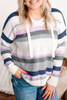 Plus Size Striped Hooded Knit Sweater Plus Size Striped Hooded Knit Sweater