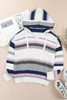 Plus Size Striped Hooded Knit Sweater Plus Size Striped Hooded Knit Sweater