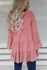 Pink Swiss Dot Ruffled Babydoll Blouse