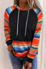 Multicolor Colorful Striped Patchwork Kangaroo Pocket Hoodie Multicolor Colorful Striped Patchwork Kangaroo Pocket Hoodie