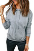 Gray Kangaroo Pocket Long Sleeve Pullover Hoodie