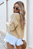 Apricot Drop Shoulder Open Front Knitted Cardigan