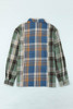 Green Chest Pockets Button Up Plaid Shacket