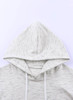 White Marbled Drawstring Cropped Hoodie