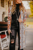 Gray Geometric Aztec Print Open Front Cardigan