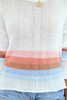 White Ribbed Round Neck Striped Sweater