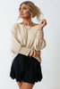 Apricot Smocked Wrist Shift Top Apricot Smocked Wrist Shift Top