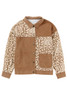 Brown Leopard Print Corduroy Long Sleeve Jacket