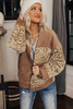 Brown Leopard Print Corduroy Long Sleeve Jacket