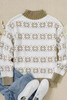 White Christmas Snowflake High Neck Knit Sweater