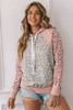 Pink Leopard Long Sleeve Hooded Sweatshirt