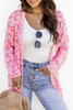 Pink Animal Print Leopard Cardigan