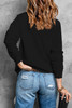 Black Hey Boo Letter Print Long Sleeve Pullover Sweatshirt