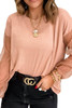 Pink Polka Dot Mesh Patchwork Long Sleeve Top