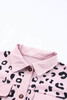 Pink Collared Neckline Flap Pockets Leopard Corduroy Jacket Pink Collared Neckline Flap Pockets Leopard Corduroy Jacket