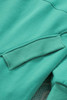 Turquoise Batwing Sleeve Pocketed Henley Hoodie