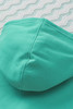 Turquoise Batwing Sleeve Pocketed Henley Hoodie