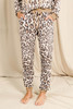 Leopard Print Long Sleeve Top and Drawstring Pants Loungewear