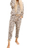 Leopard Print Long Sleeve Top and Drawstring Pants Loungewear