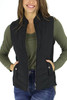 Black Zip-up Side Pockets Puffer Vest