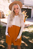 Orange Pocketed Color Block Patchwork Long Sleeve Top