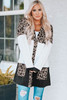 Leopard Block Cardigan with Pockets