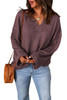 purple Waffle Knit Loose Long Sleeve Top purple Waffle Knit Loose Long Sleeve Top