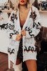 White Tribal Pattern Hollowed Knit Long Cardigan