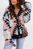 Pink Oversized Aztec Buttons Front Cardigan