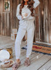 Gray Long Sleeve Pullover and Jogger Pants Lounge Set