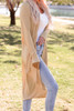 Apricot Long Sleeve Pockets High Low Open Front Cardigan