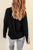 Black Thankful Leopard Patchwork Long Sleeve Top