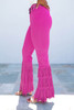 Rose Fringe High Waist Flare Pants