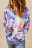 Purple Tie-dye Pocket Zip Up Hoodie