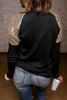 Black Wonderful Christmas Season Graphic Sequin Shoulder Top