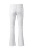 White Distressed Hollow-out Knee Frayed Flare Jeans