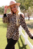 Criss Cross Cold Shoulder Leopard Top